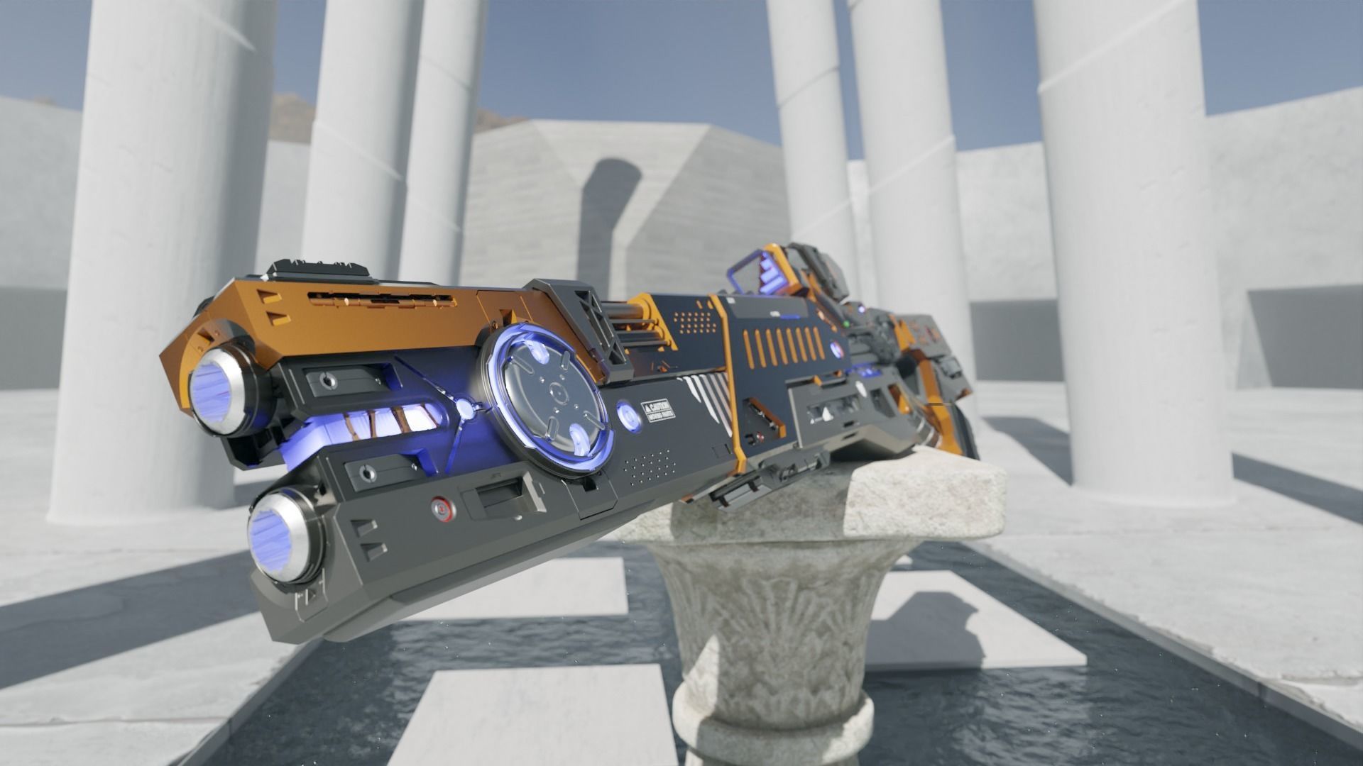 Sci fi gauss rifle based on pulse rifle with full Blend file 3D model_1