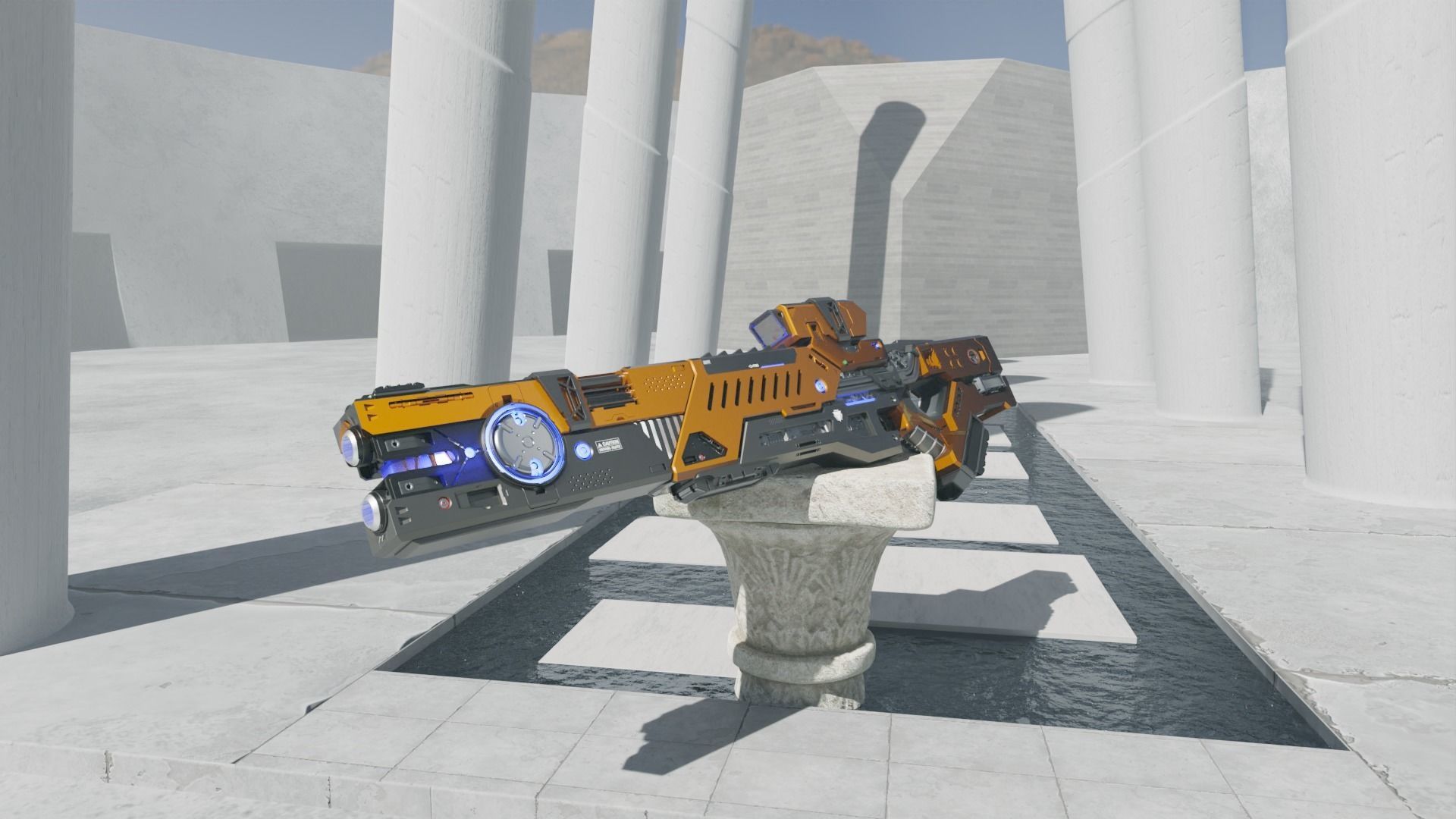 Sci fi gauss rifle based on pulse rifle with full Blend file 3D model_3