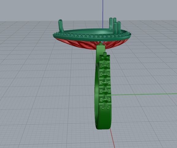 Pear stone ring Model 3544 3D print model_3