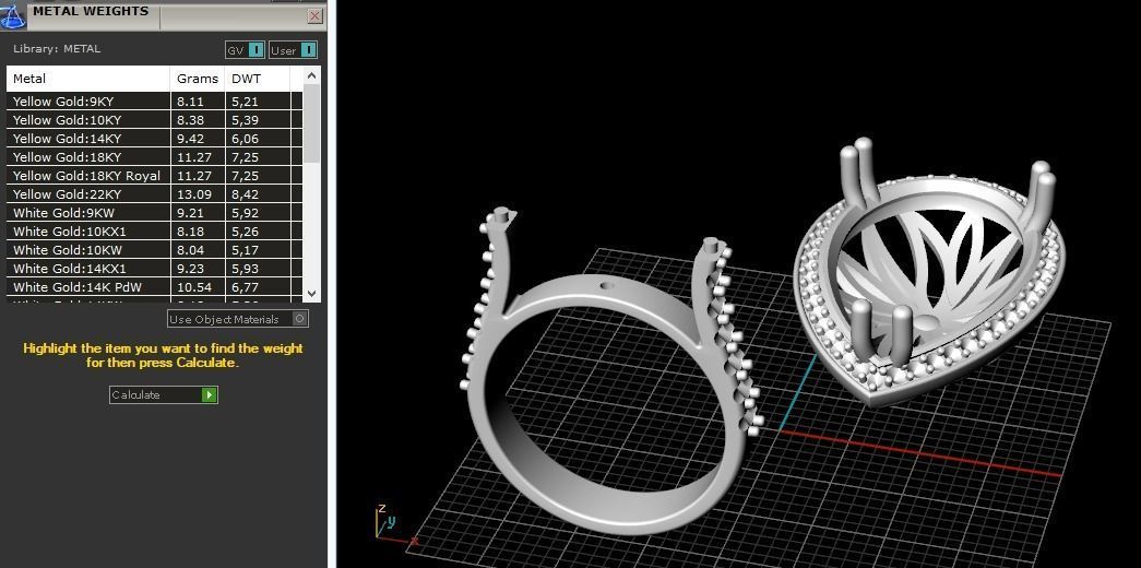 Pear stone ring Model 3544 3D print model_9