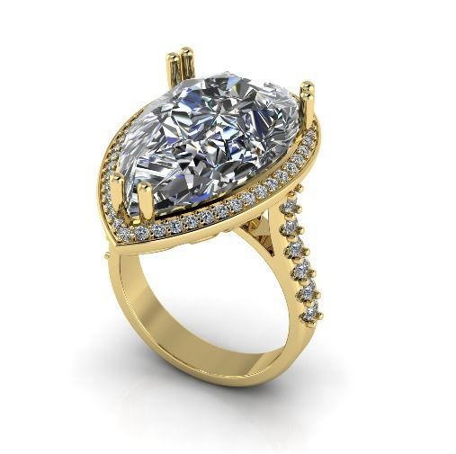 Pear stone ring Model 3544 3D print model_1