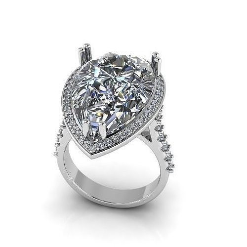 Pear stone ring Model 3544 3D model 3D printable | CGTrader