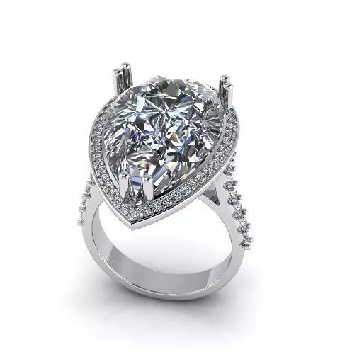 Pear stone ring Model 3544 3D print model_0