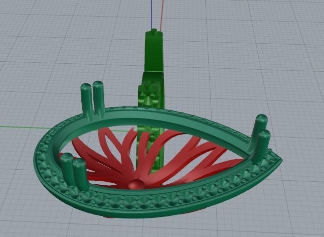 Pear stone ring Model 3544 3D print model_5