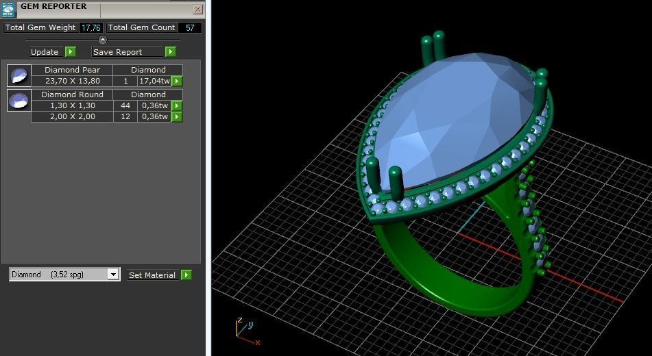 Pear stone ring Model 3544 3D print model_10