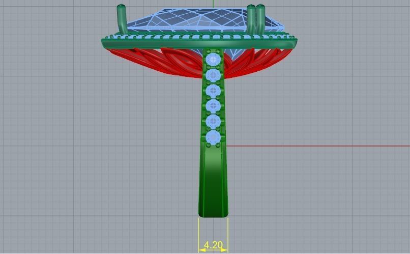 Pear stone ring Model 3544 3D print model_8