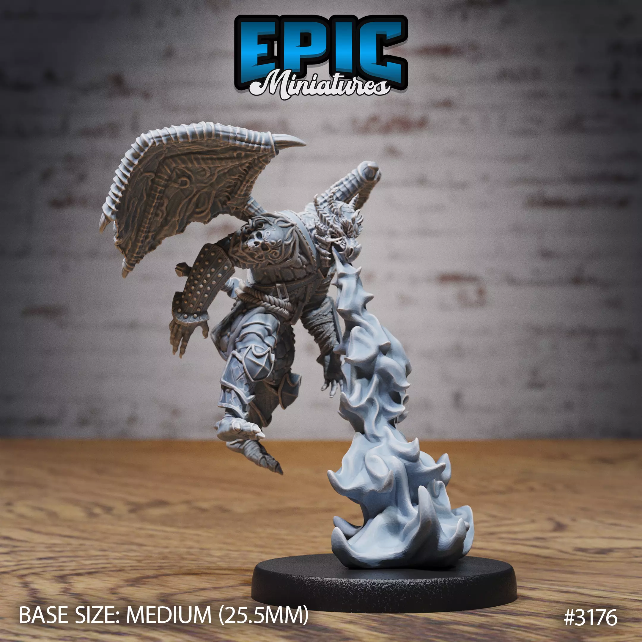 Dragonborn Warrior Magic  - DnD Tabletop Miniature 3D Model 3D print model_0