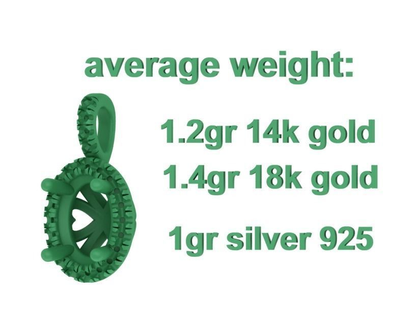 Jewelry Set 7x5 Oval Stone Pendant and Engagement Ring  3D Model Collection_24