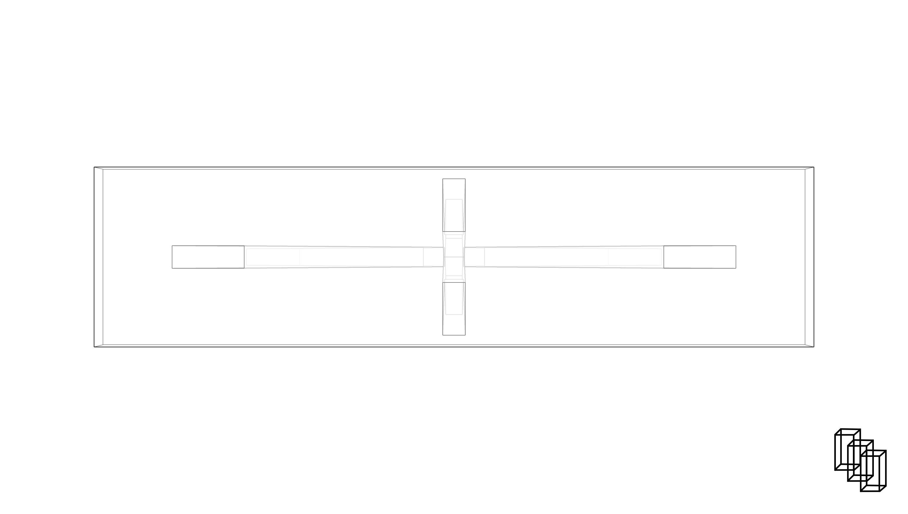 1960S FRENCH X-BASE CONSOLE TABLE Low-poly 3D model_8