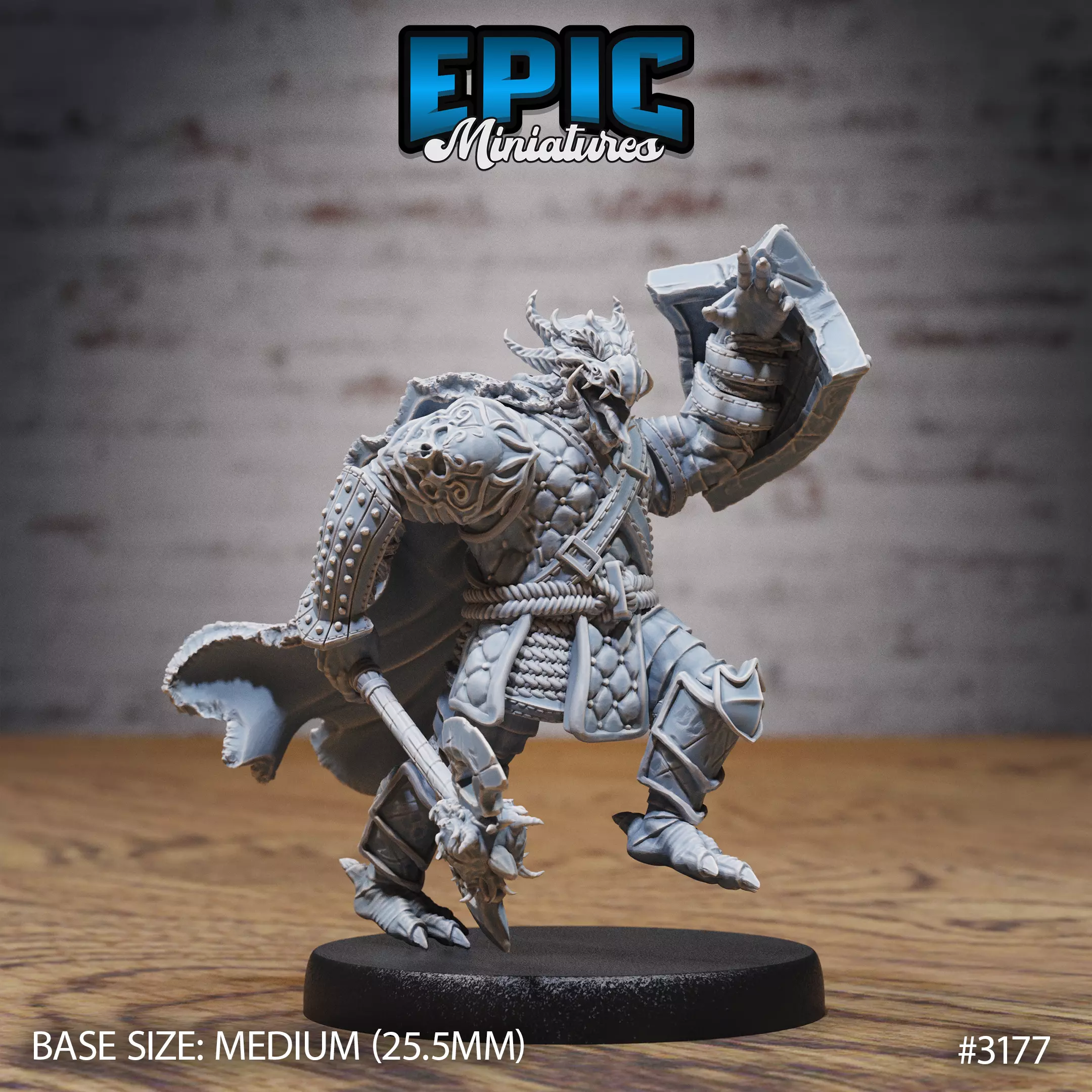 Dragonborn Warrior Attack - DnD Tabletop Miniature 3D Model 3D print model_0