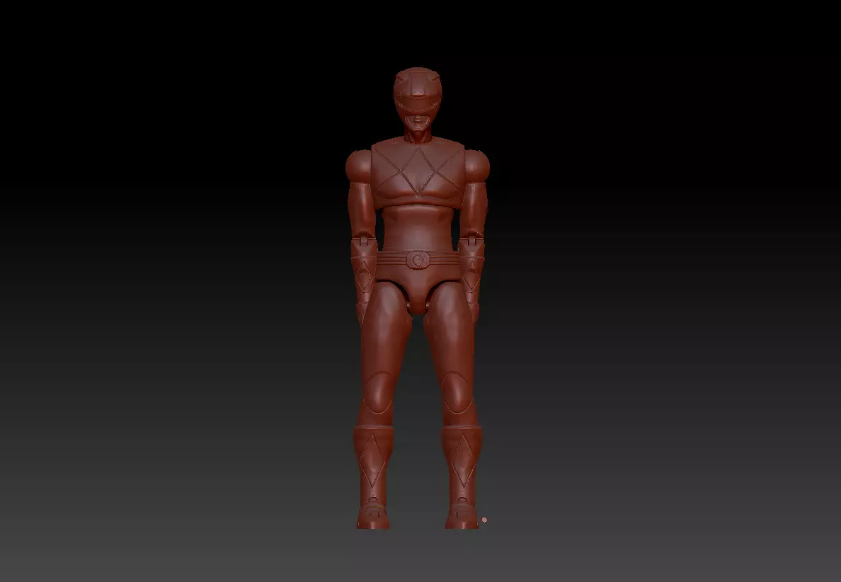 Power Ranger Red Articulated Action figure 3D model