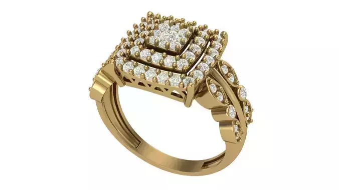 Diamond Ring with Cushion Shaped top