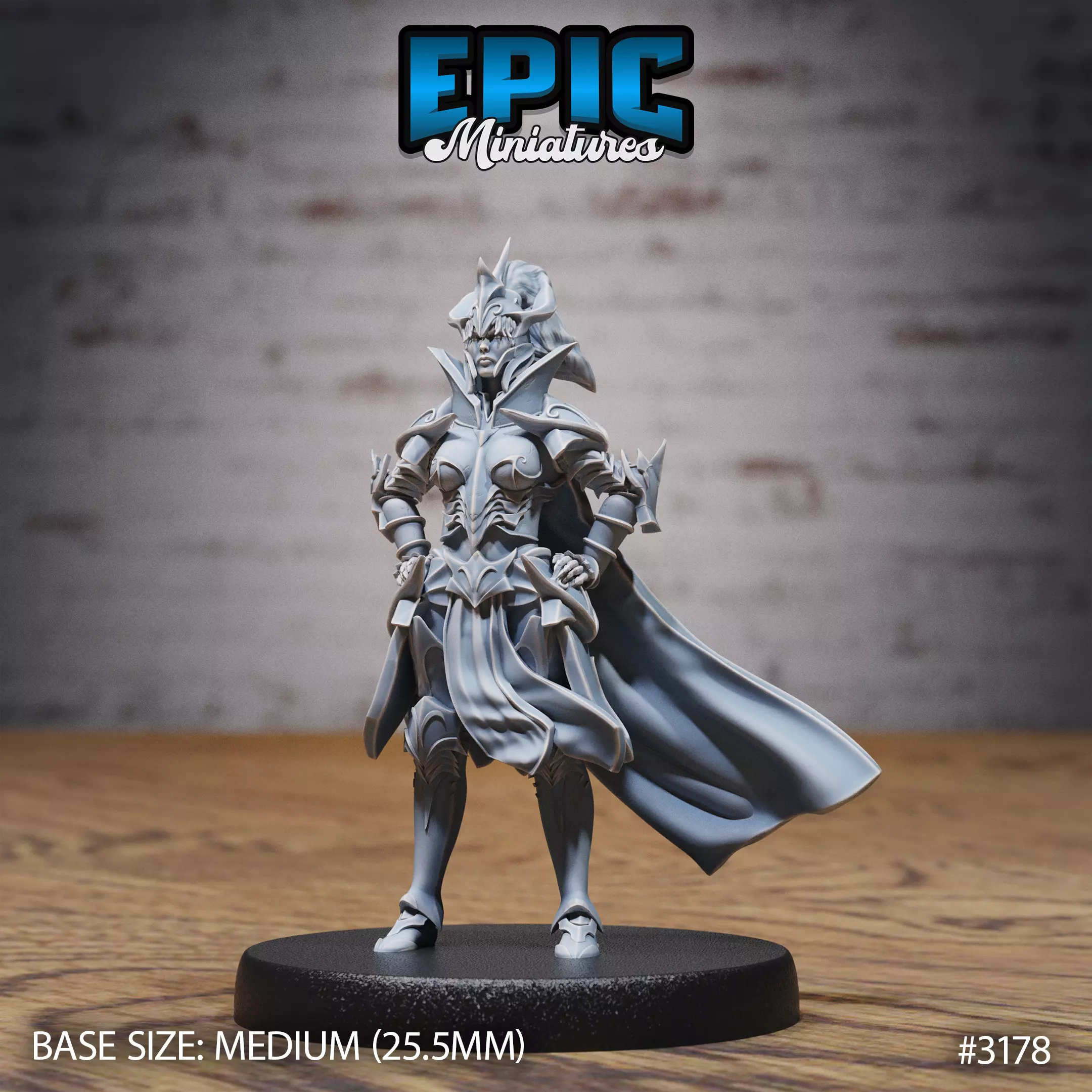 Hunters Guild Female Knight - DnD Tabletop Miniature 3D Model 3D print model_0