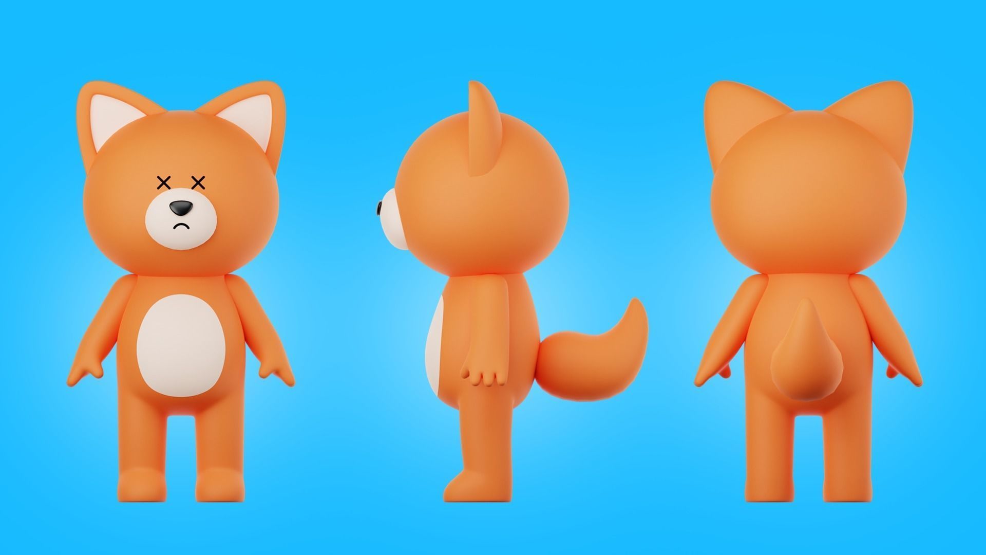 Cartoon Animals Characters Pack 3D model_10