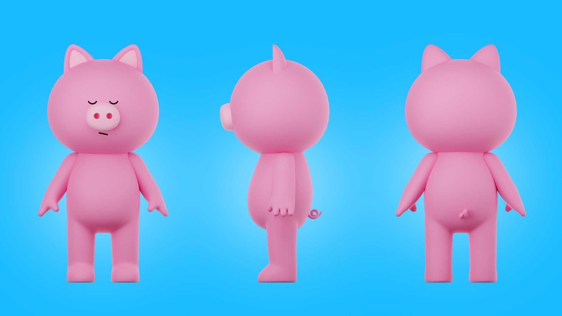 Cartoon Animals Characters Pack 3D model_16