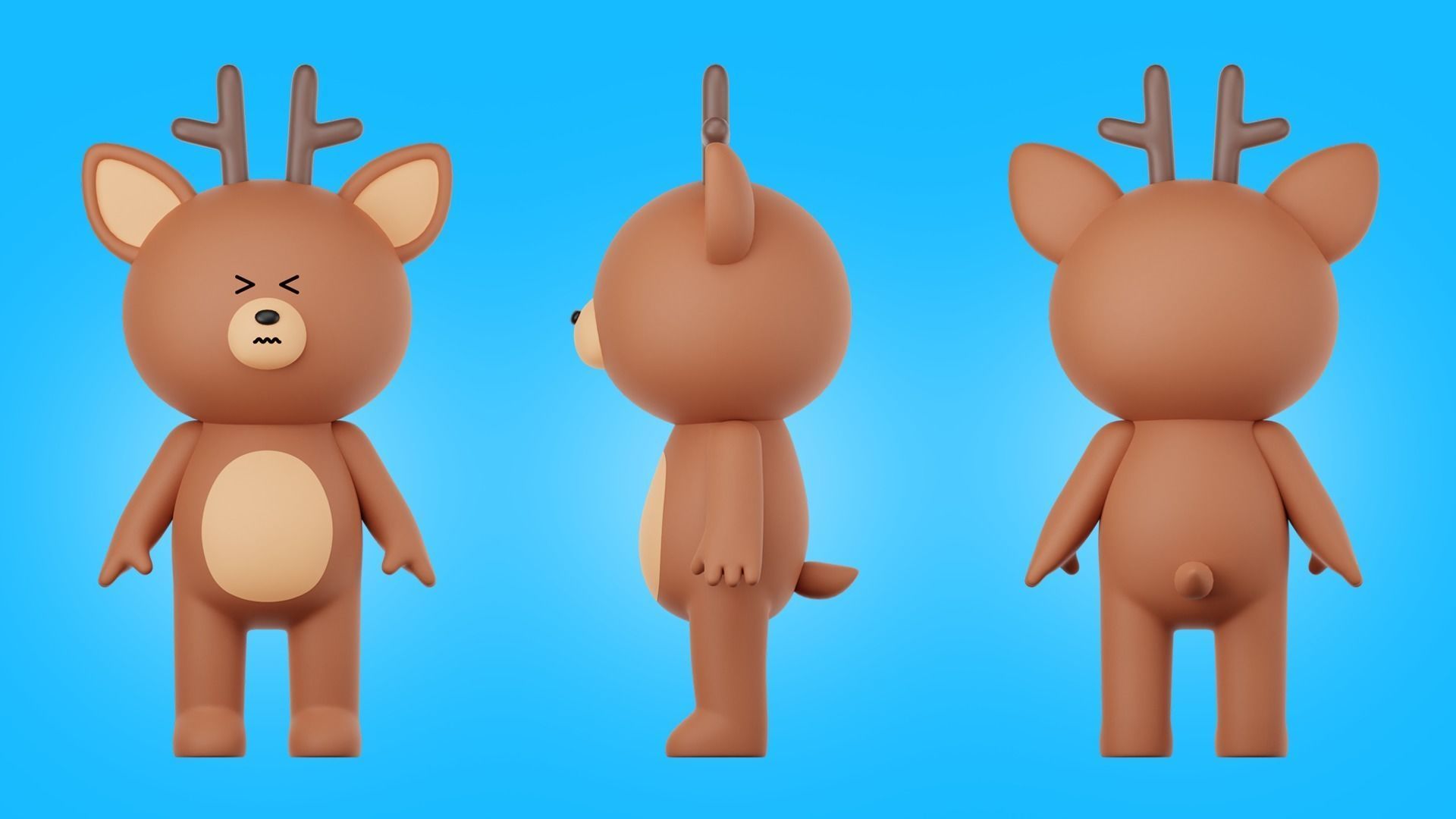 Cartoon Animals Characters Pack 3D model_11