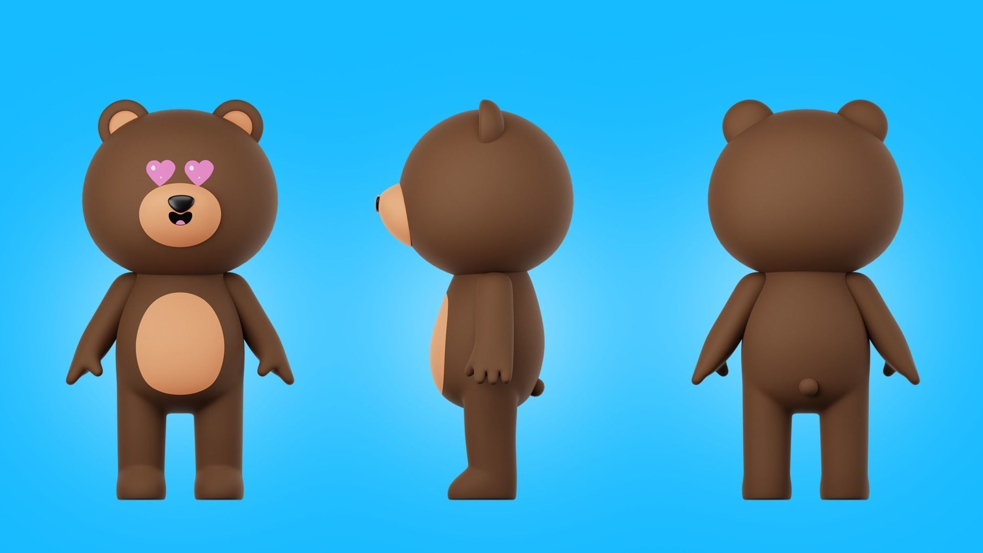 Cartoon Animals Characters Pack 3D model_12