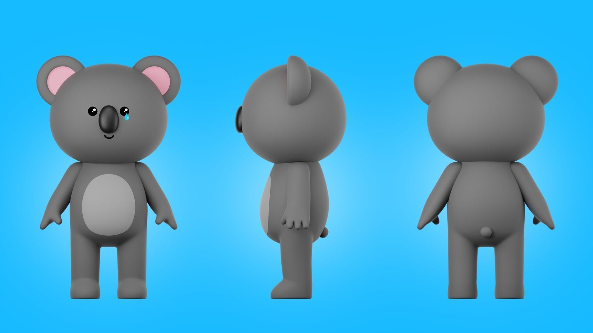 Cartoon Animals Characters Pack 3D model_9