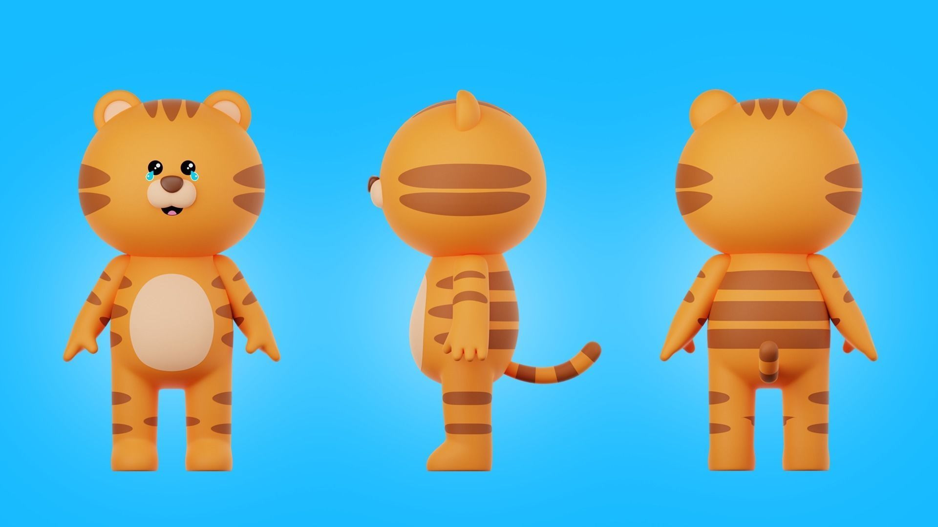 Cartoon Animals Characters Pack 3D model_14