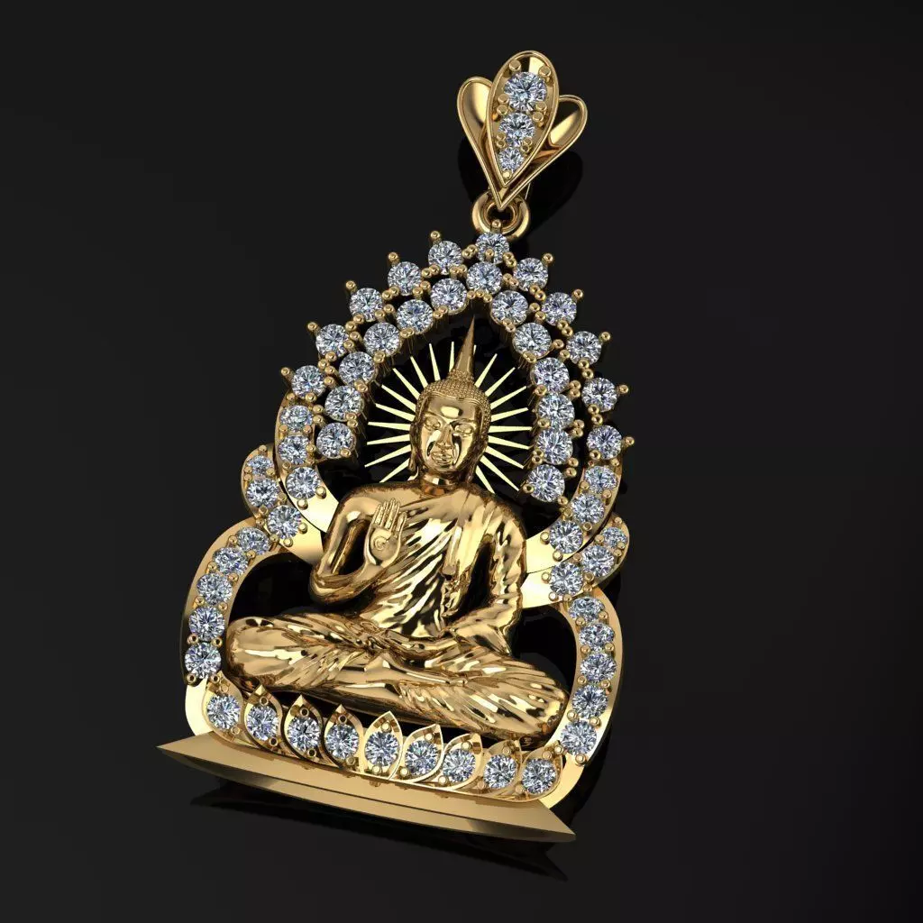 Khmer Budha Pendant with Diamond 3D print model