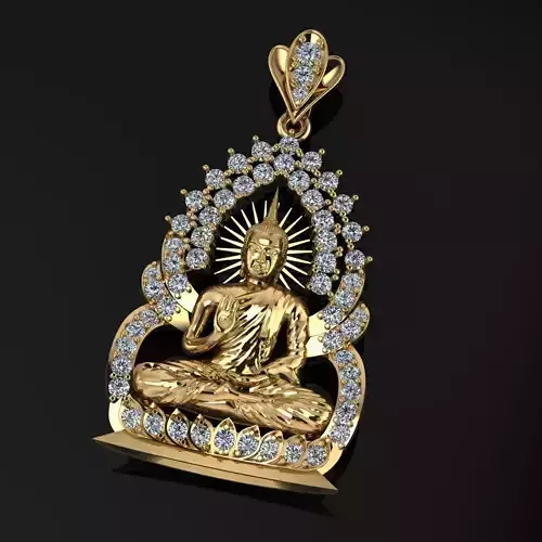 Khmer Budha Pendant with Diamond