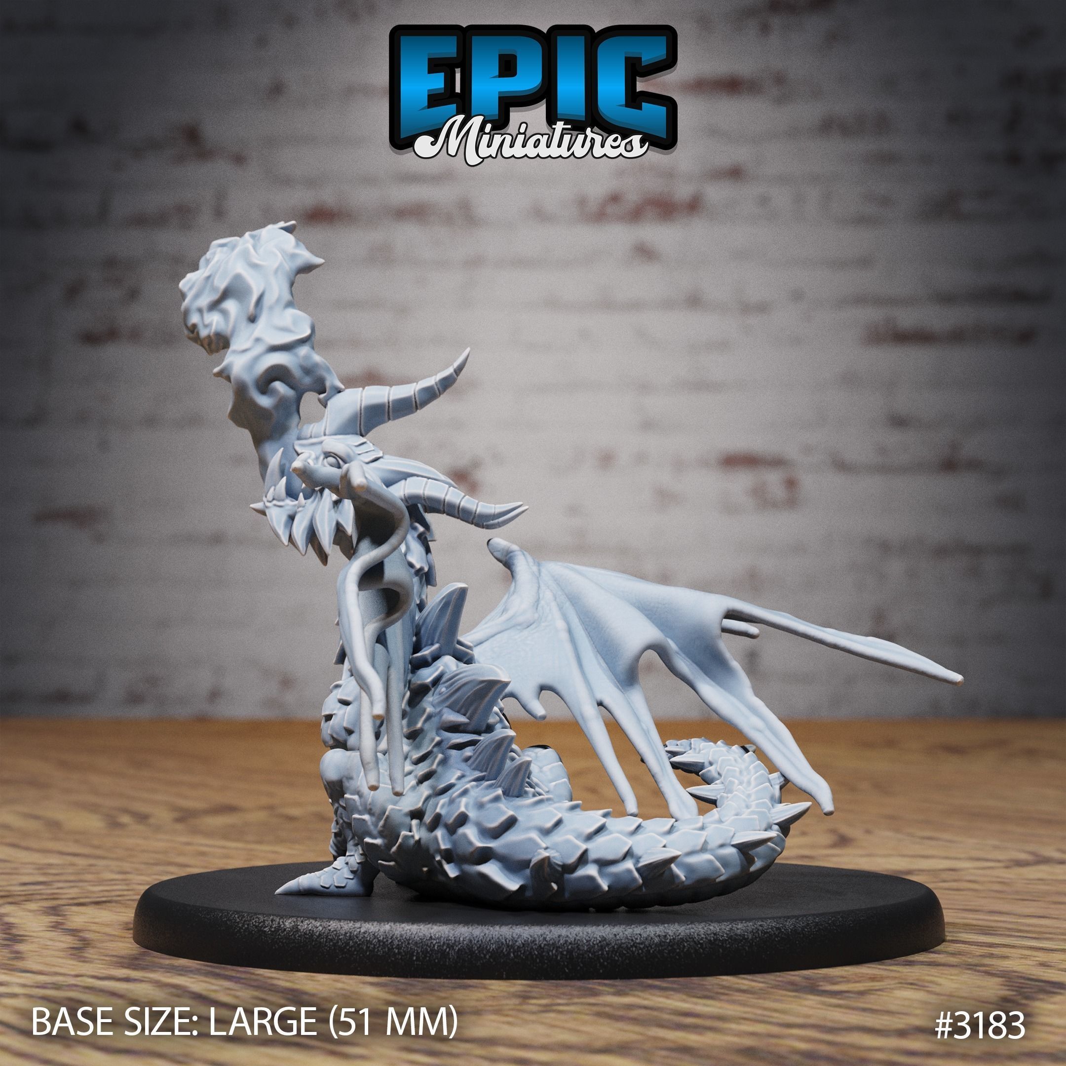 Young Horn Dragon Set - DnD Tabletop Miniature 3D Model 3D print model_6