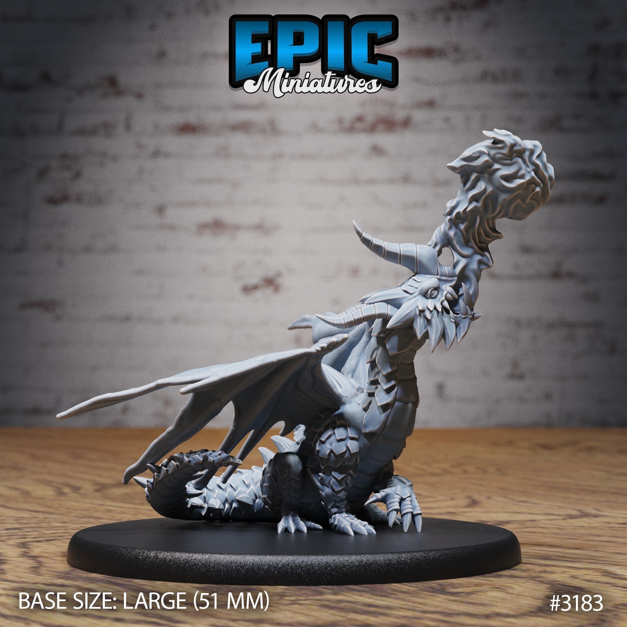 Young Horn Dragon Set - DnD Tabletop Miniature 3D Model 3D print model_5