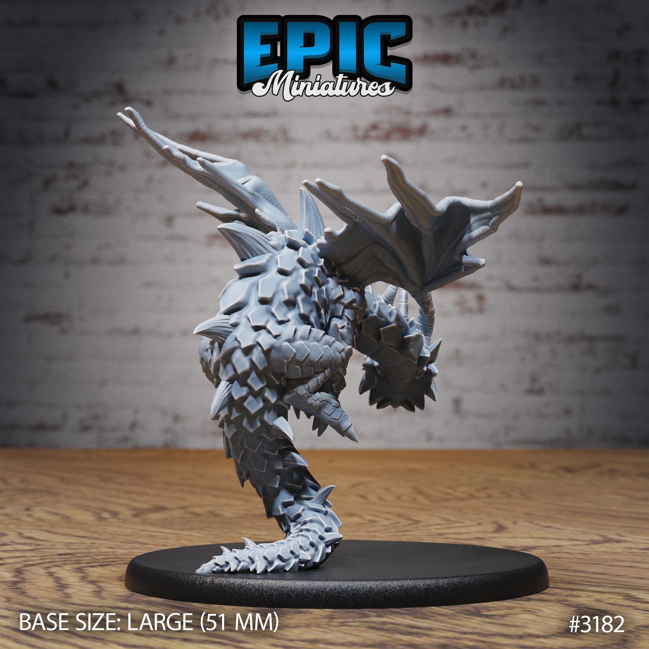 Young Horn Dragon Set - DnD Tabletop Miniature 3D Model 3D print model_4