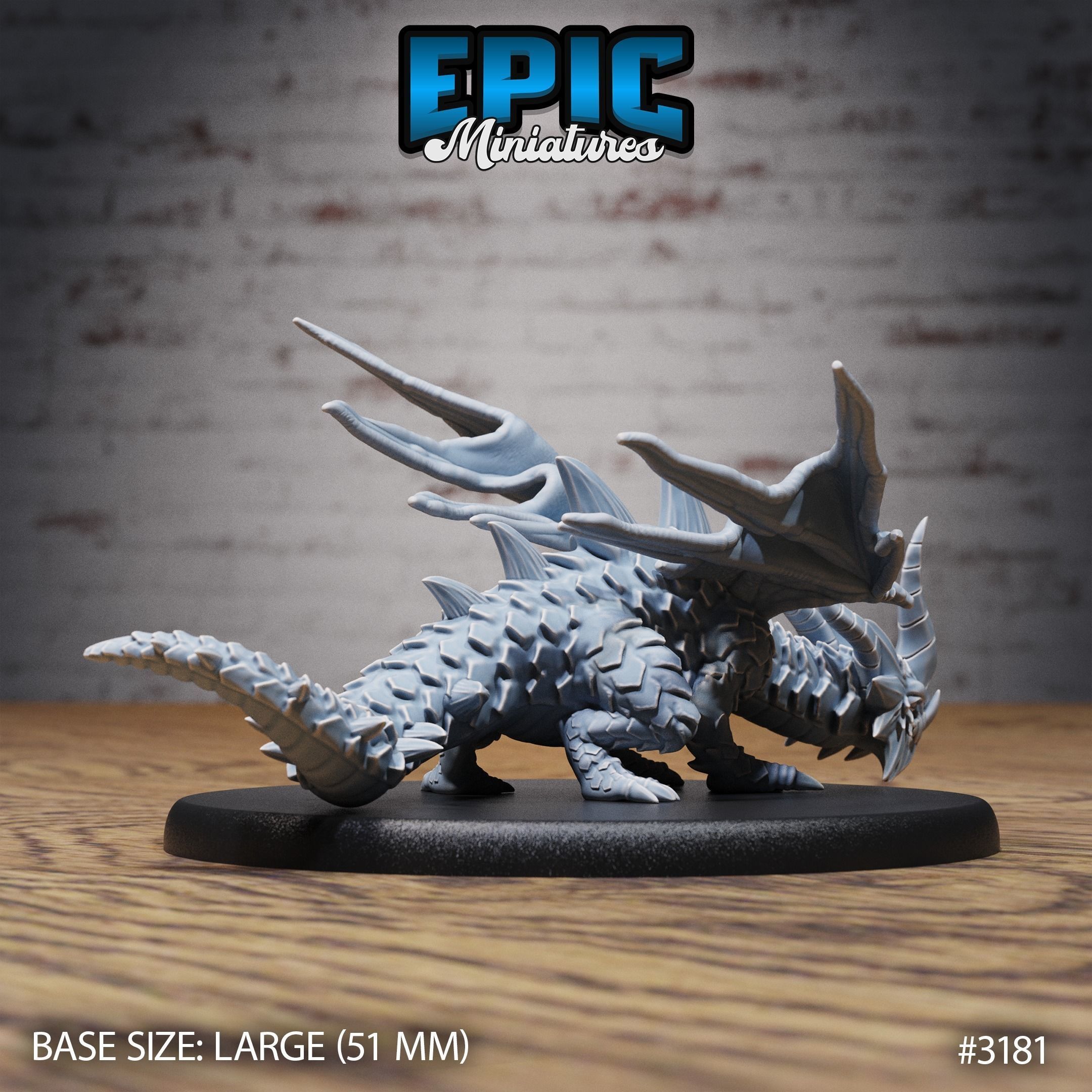Young Horn Dragon Set - DnD Tabletop Miniature 3D Model 3D print model_2
