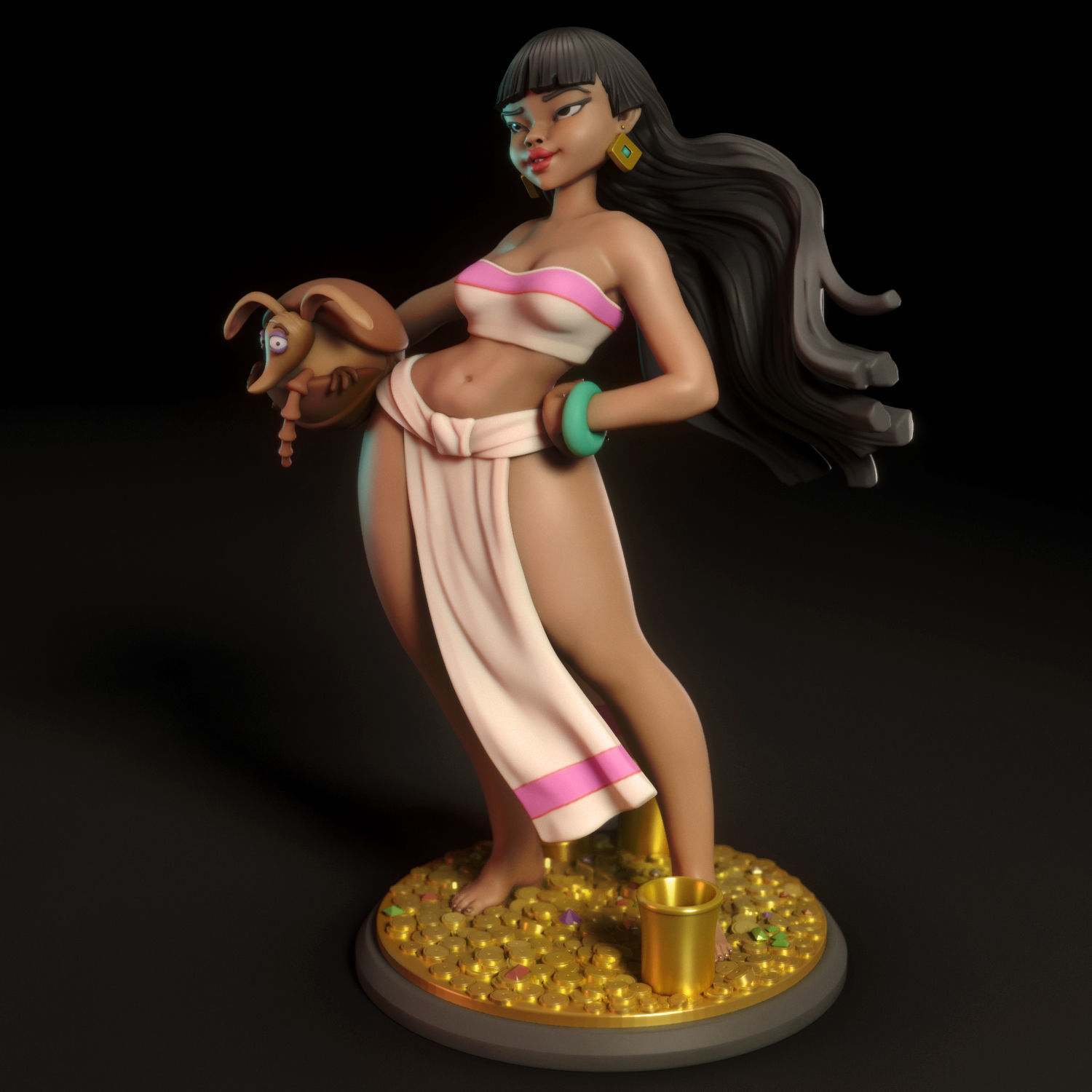 Chel and the armadillo 3D print model_5