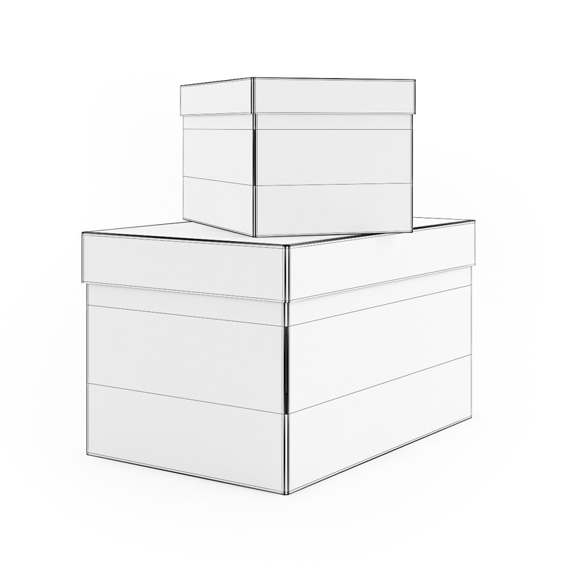 Boxes with Cover 3D model_2