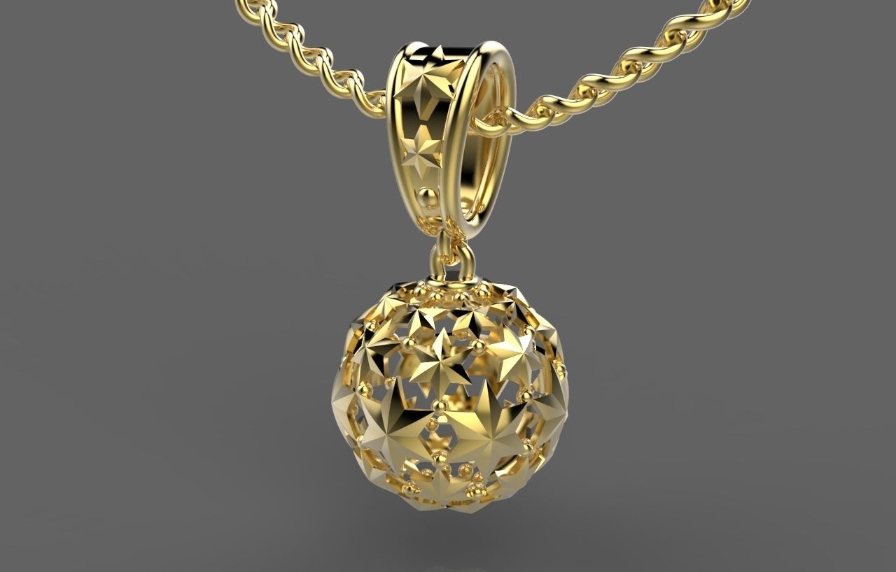 R 164 pendant gold 3D print model_1