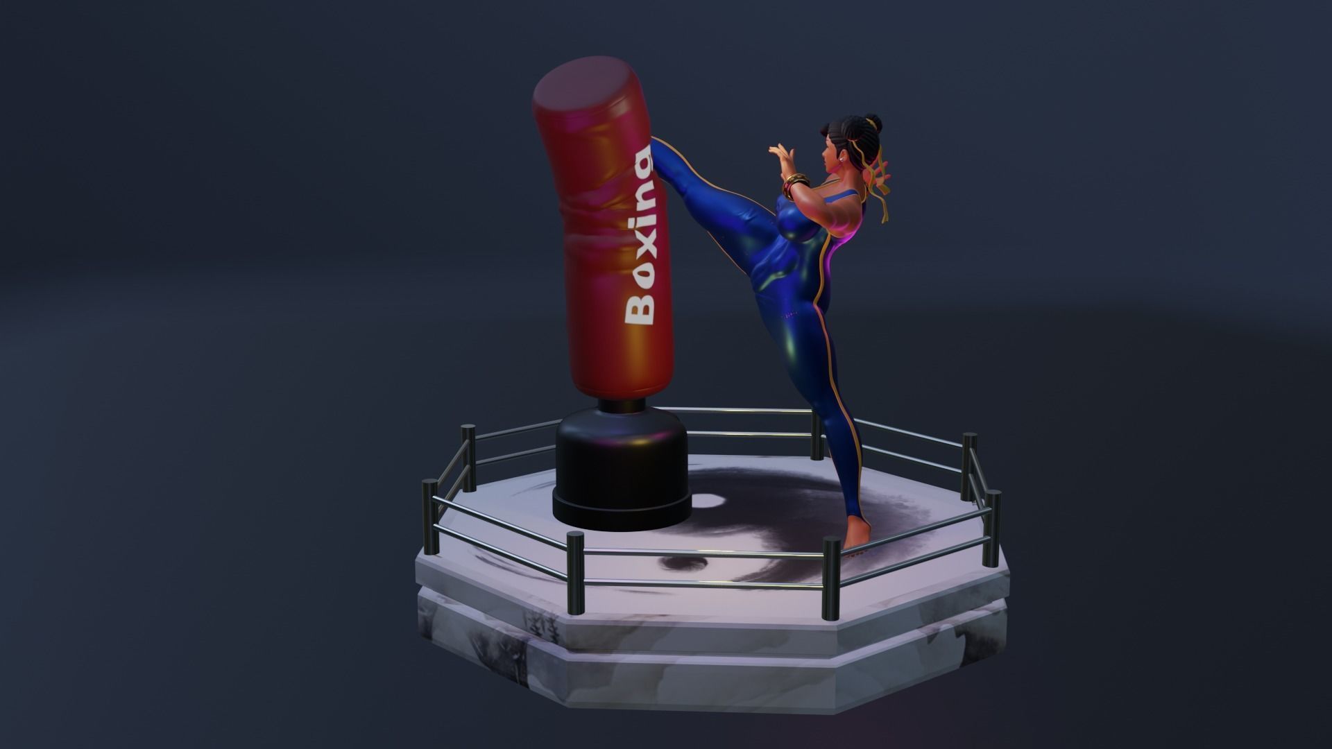 CHUN-LI KICK - ATHLETIC BARBIE 3D print model_1