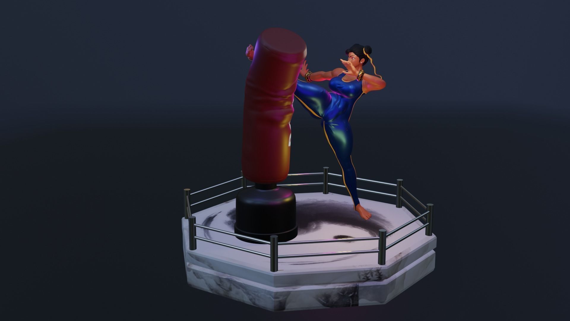 CHUN-LI KICK - ATHLETIC BARBIE 3D print model_5