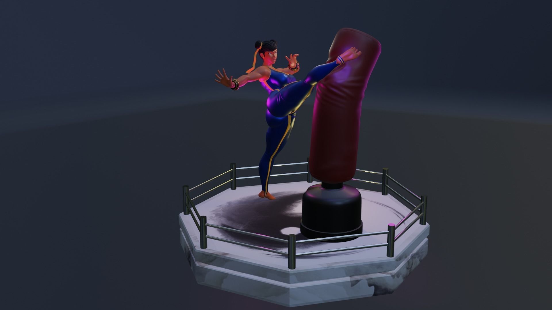 CHUN-LI KICK - ATHLETIC BARBIE 3D print model_8