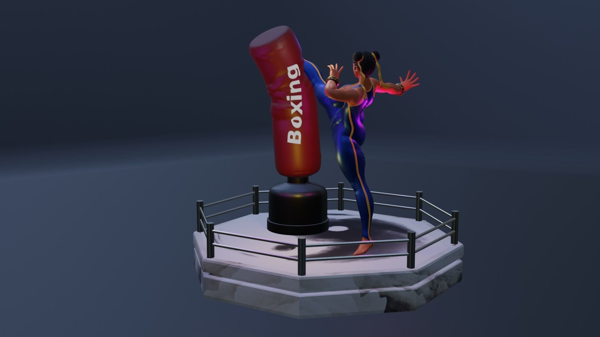 CHUN-LI KICK - ATHLETIC BARBIE 3D print model_6