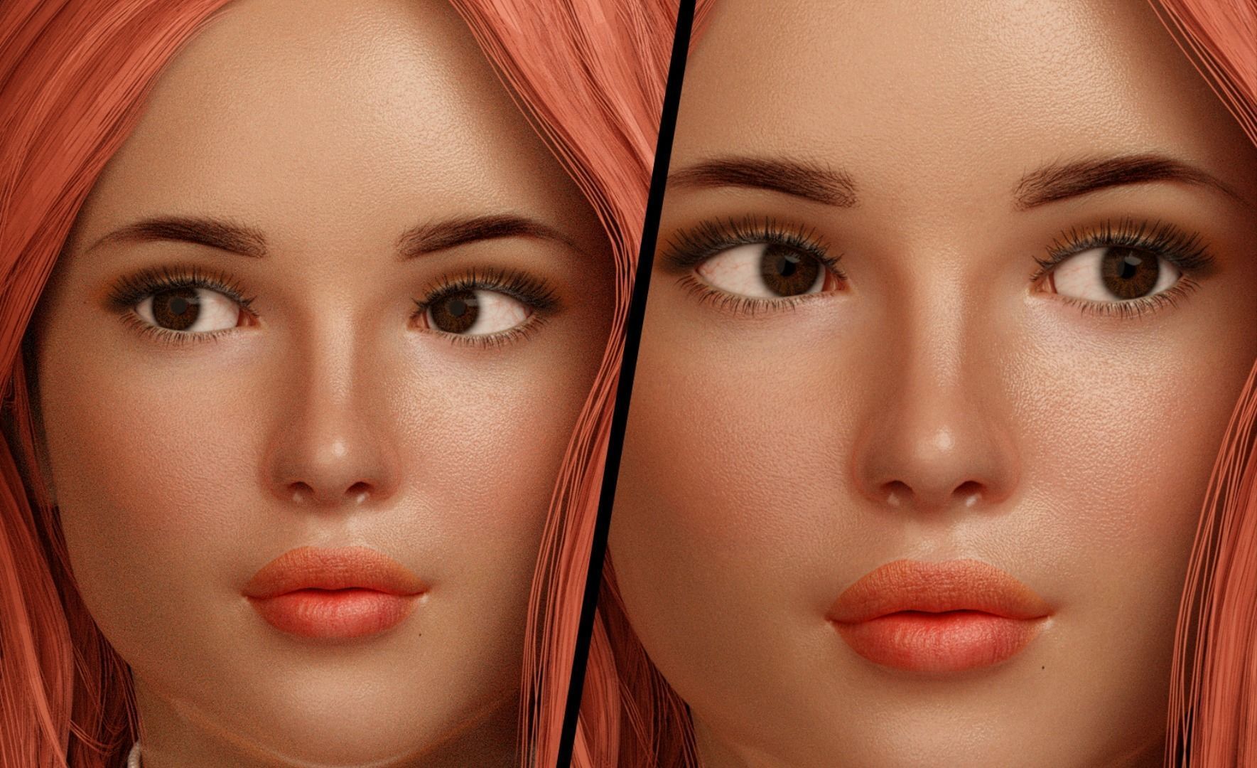 Realistic Beautiful Girl Rigged in Lingerie Low-poly 3D model_15