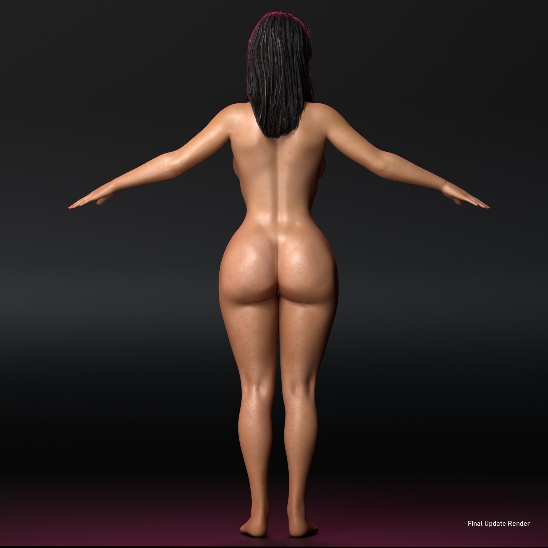 Realistic Beautiful Girl Rigged in Lingerie Low-poly 3D model_7