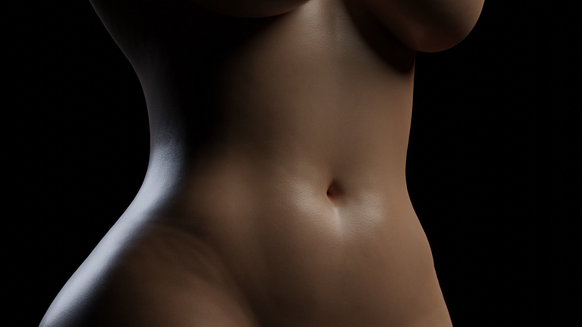 Realistic Beautiful Girl Rigged in Lingerie Low-poly 3D model_20