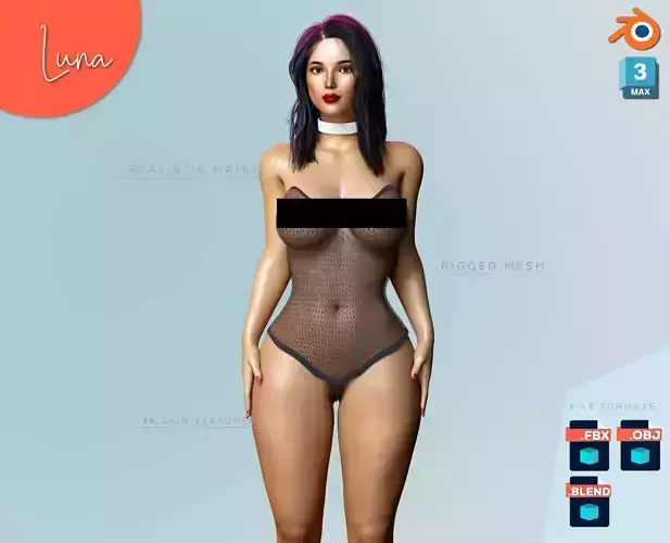 Realistic Beautiful Girl Rigged in Lingerie Low-poly 3D model Realistic Beautiful Girl Rigged in Lingerie Low-poly 3D model