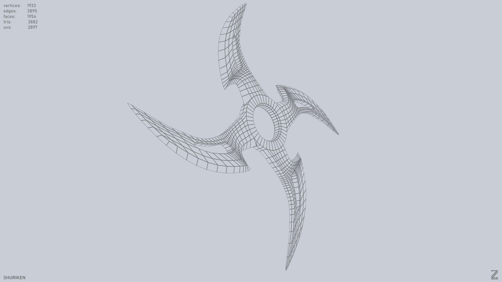 Shuriken Low-poly 3D model_13