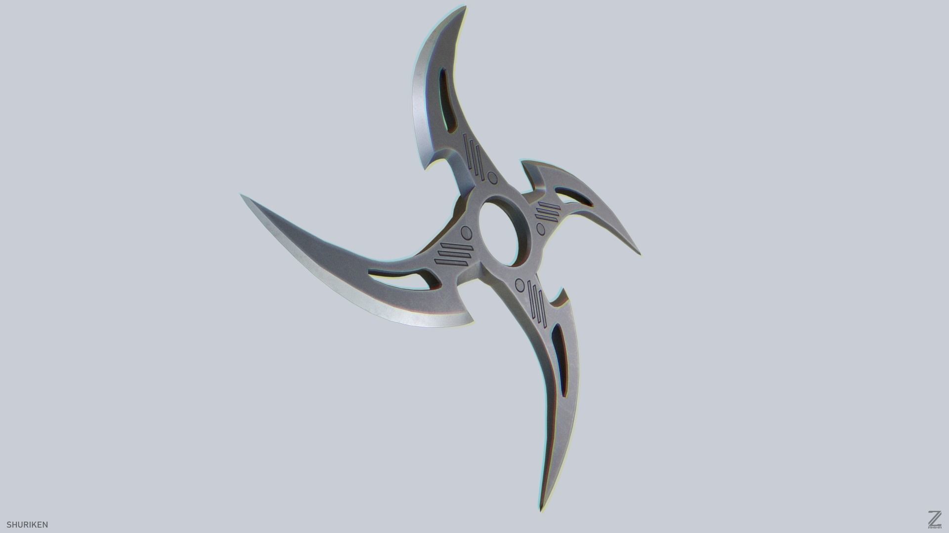Shuriken Low-poly 3D model_6