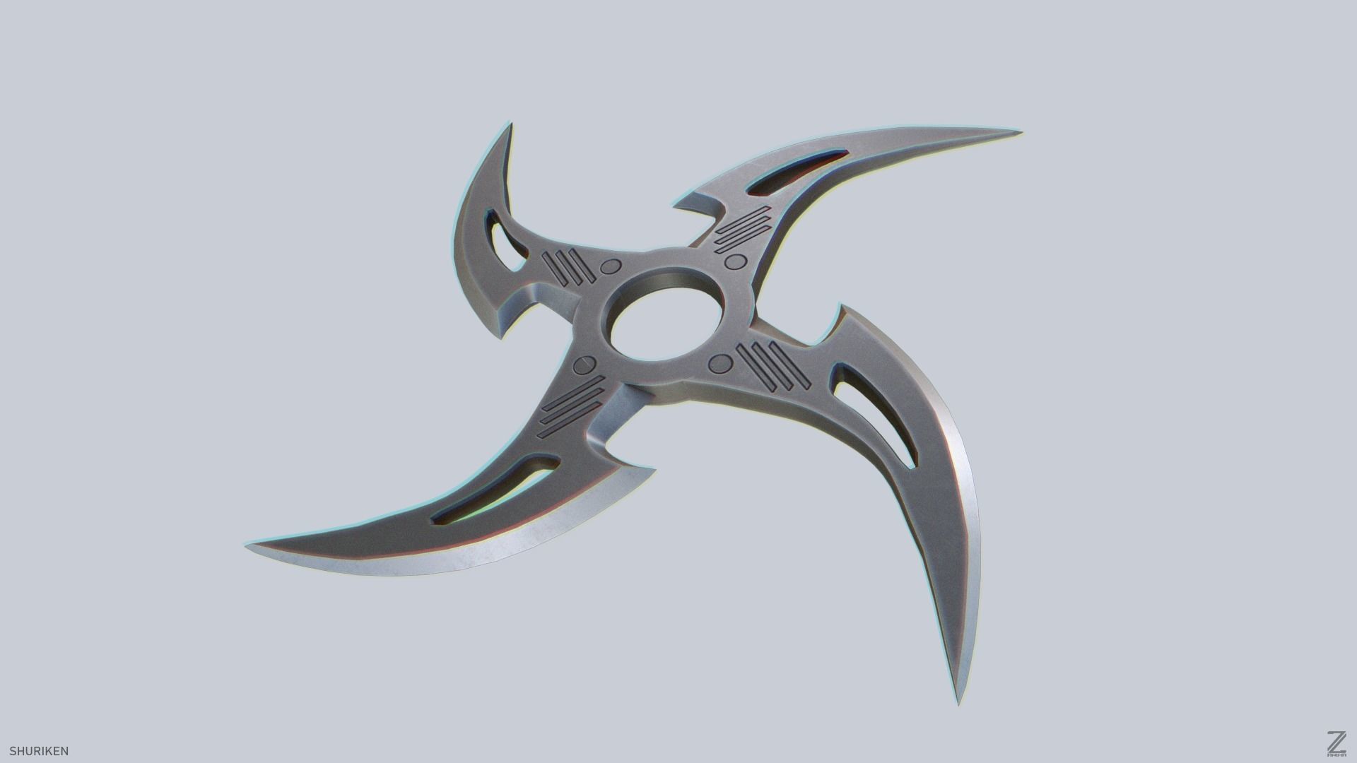 Shuriken Low-poly 3D model_1