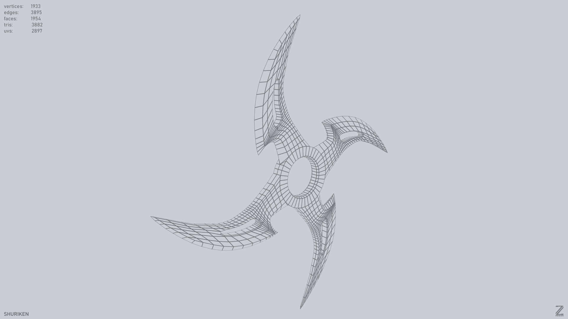 Shuriken Low-poly 3D model_10