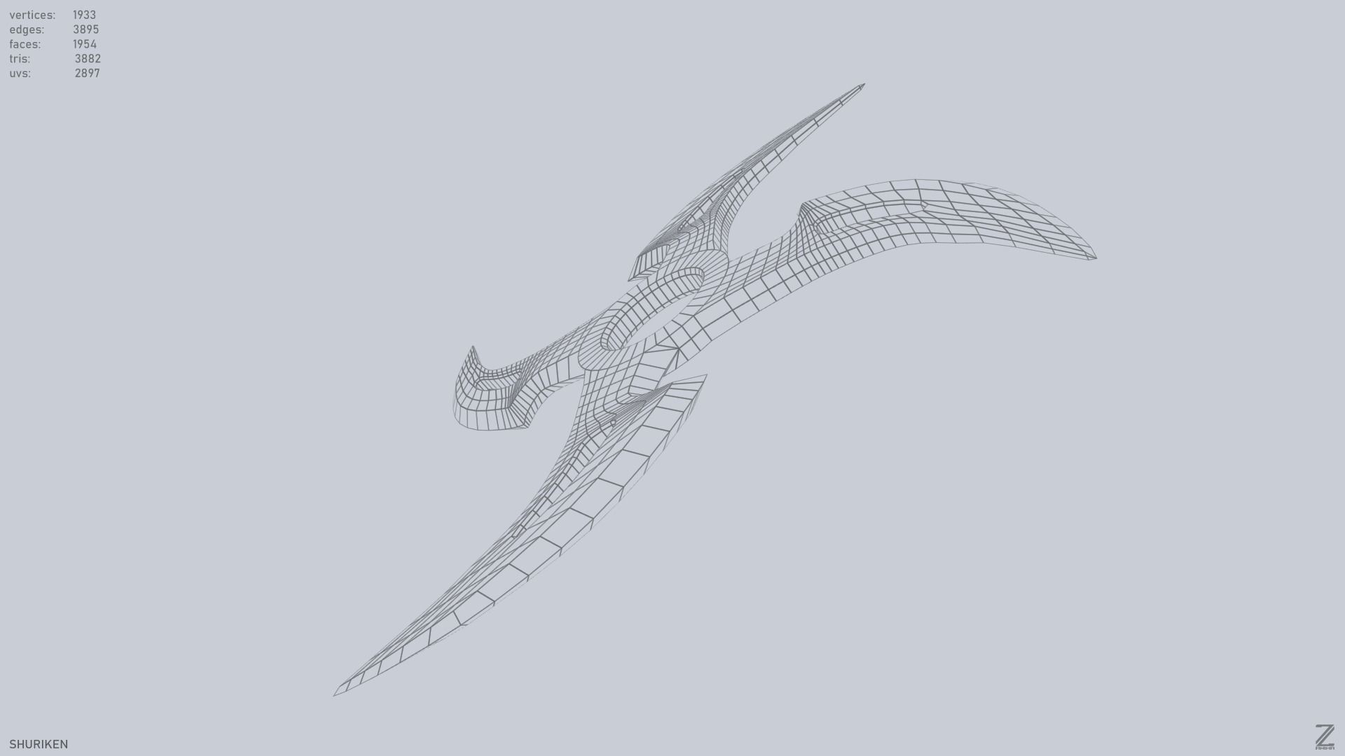 Shuriken Low-poly 3D model_12