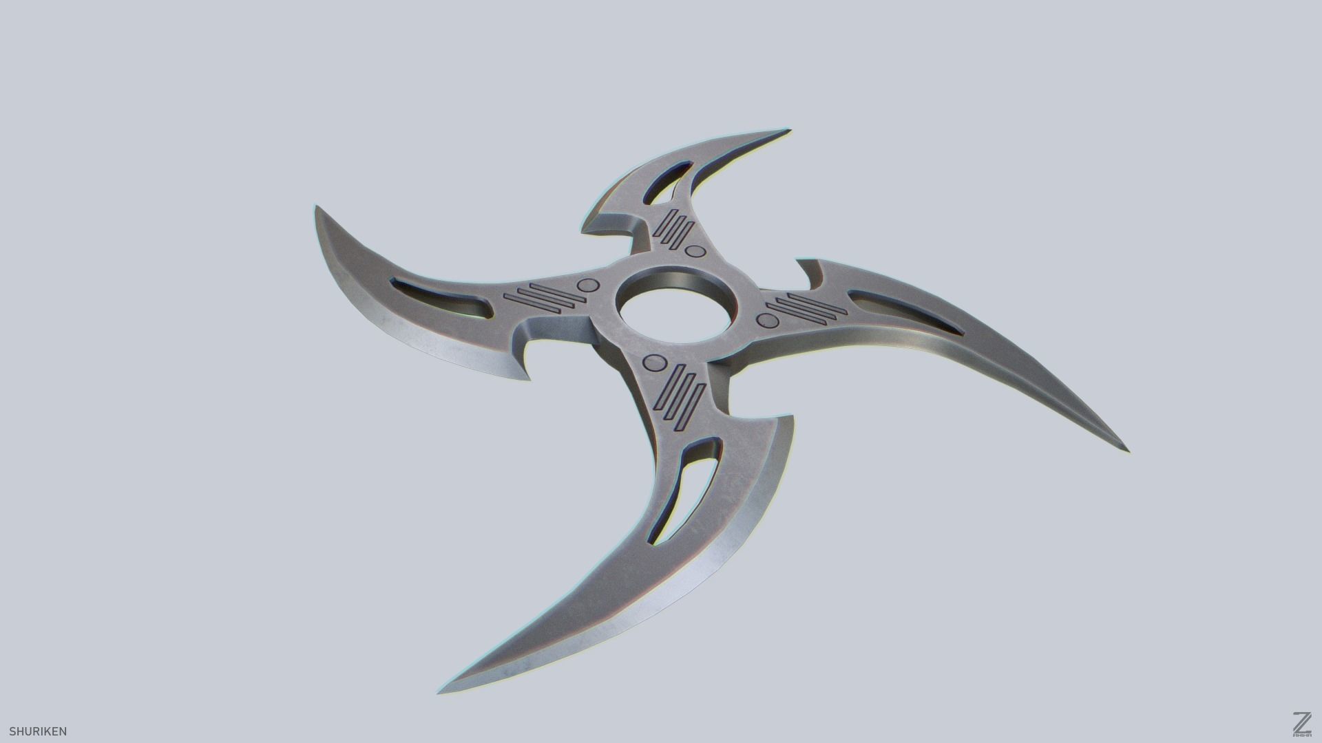 Shuriken Low-poly 3D model_7
