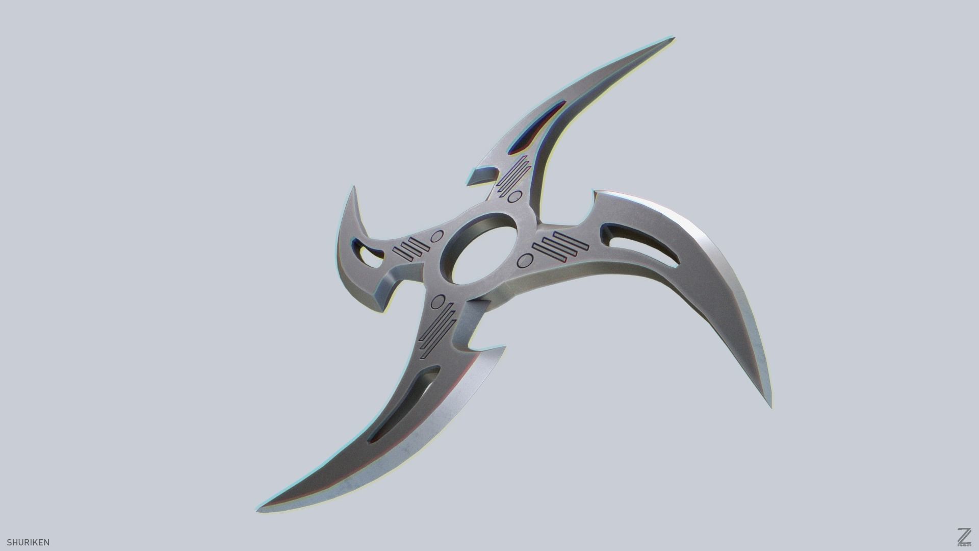 Shuriken Low-poly 3D model_8