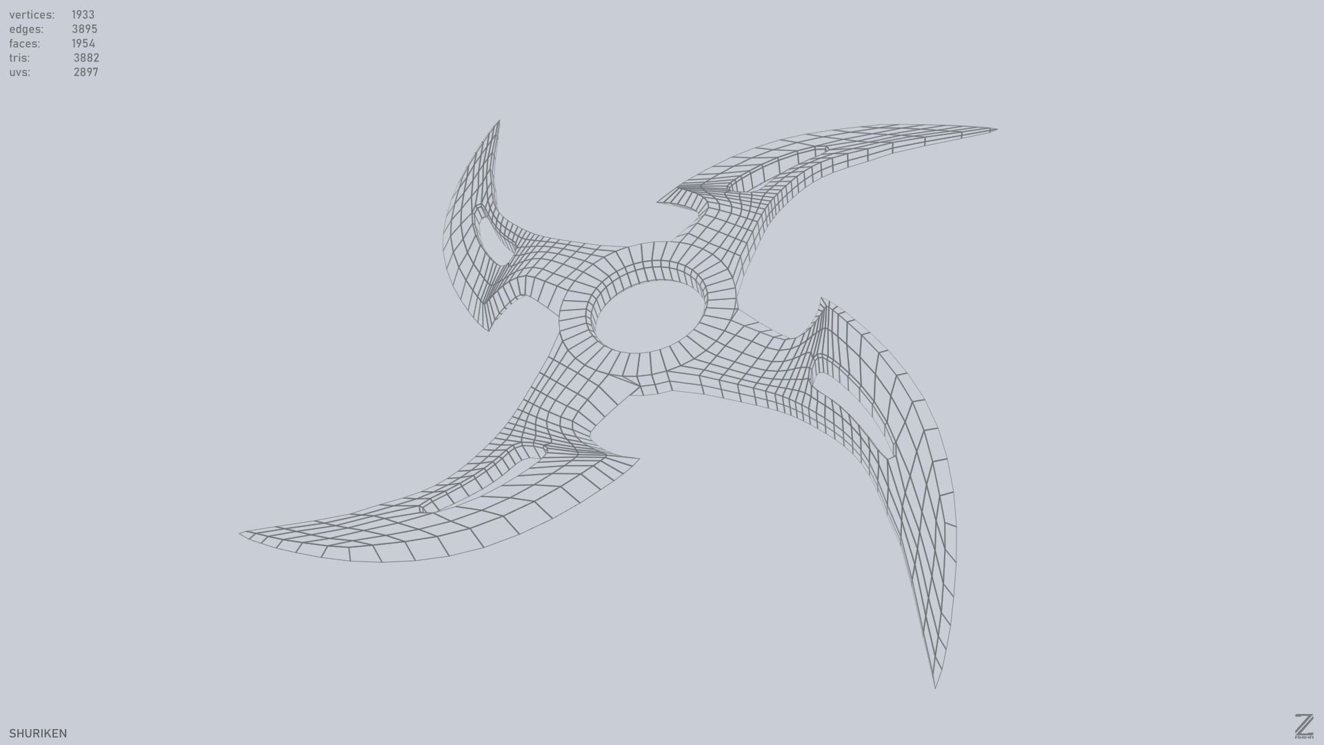 Shuriken Low-poly 3D model_11
