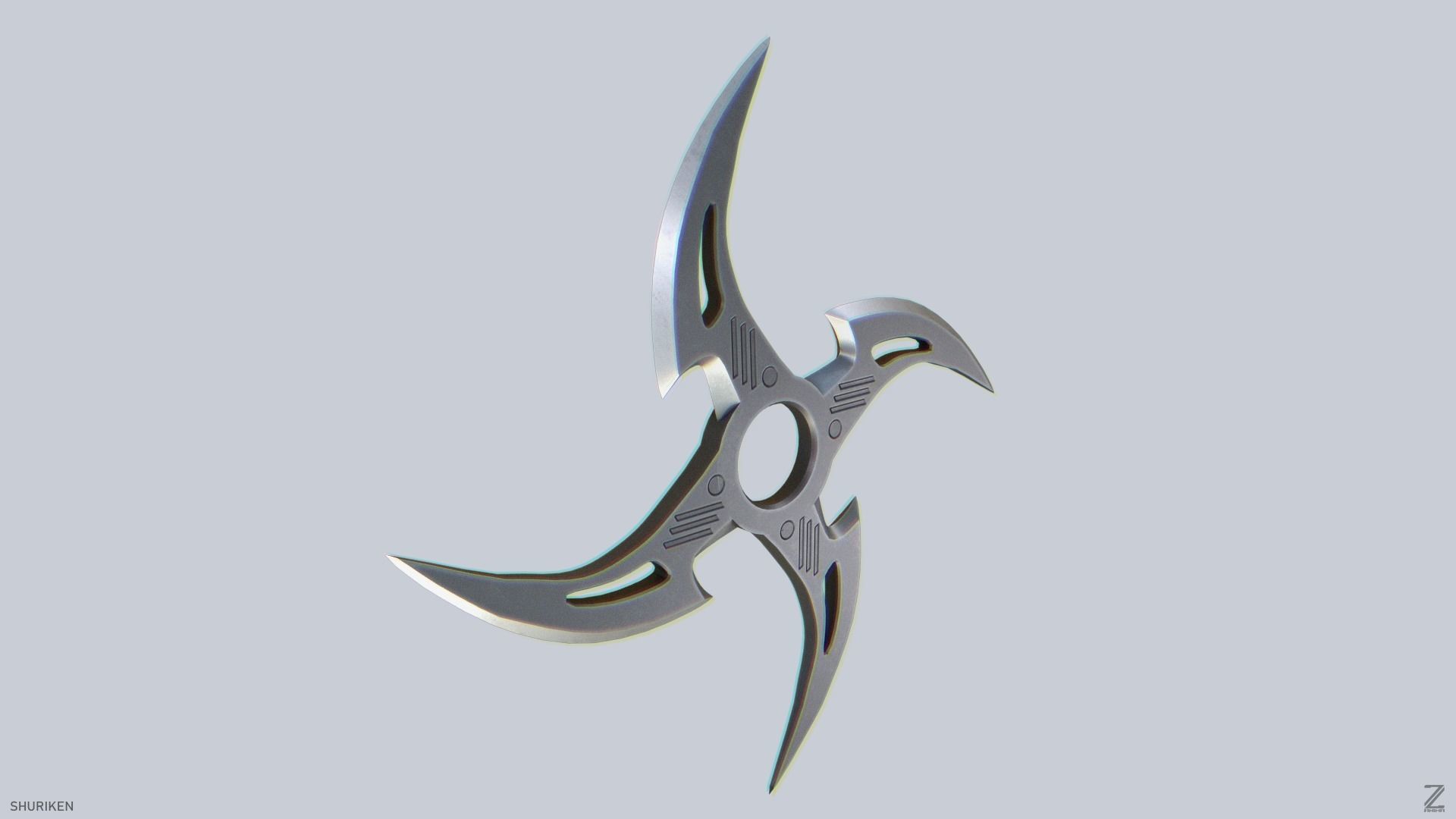 Shuriken Low-poly 3D model_4