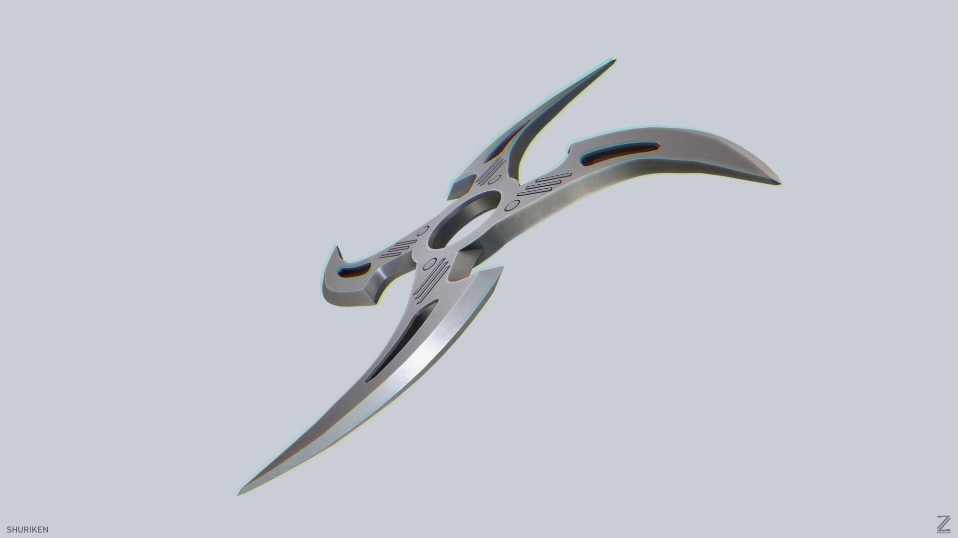 Shuriken Low-poly 3D model_5